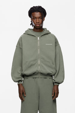 Washed Logo Zip Hoodie