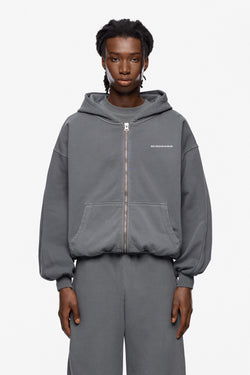 Washed Logo Zip Hoodie